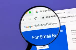 Google marketing platform displayed on a browser screen highlighting marketing channels for orthodontists